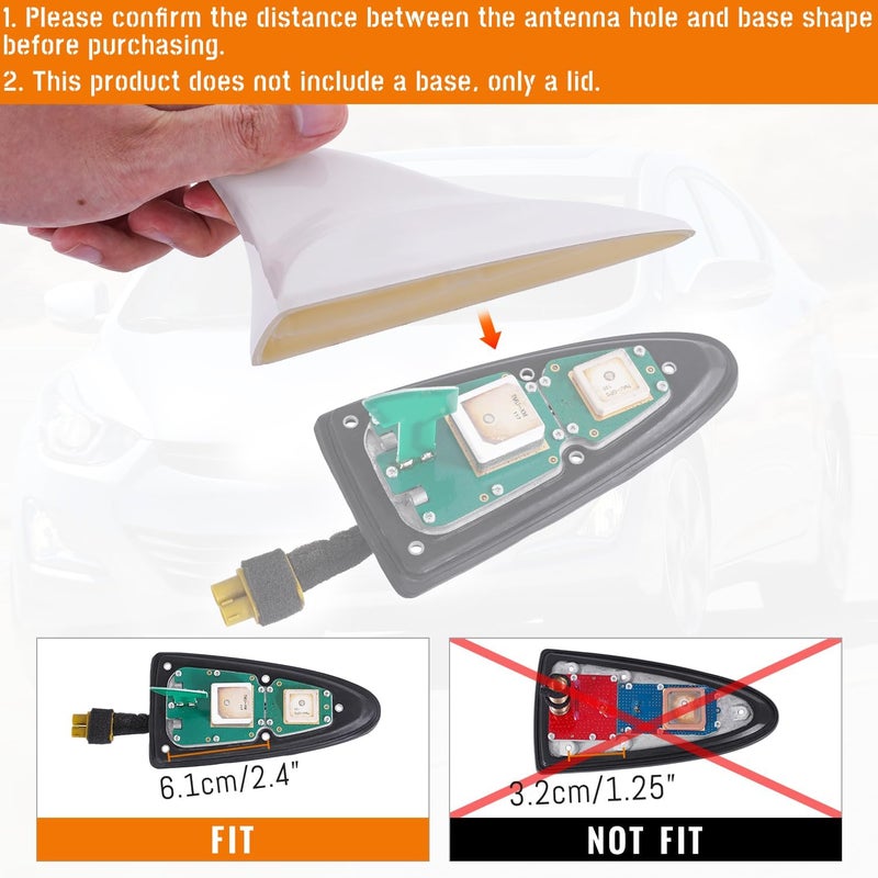 AMSPRAC Shark Fin Antenna Cover Compatible with for Elantra Sedan MD 2011-2016,for Hyundai Sonata Sedan YF 2009-2014 w/GPS,for Genesis Sedan BH 2008-2013,96210,962103Q800,962103X100NKA (White) - Image 3